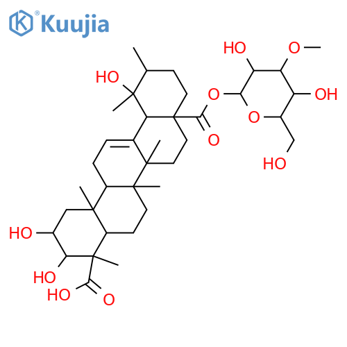2,3,19-Trihydroxy-12-ursene-24,28-dioic acid; (2α,3β,19α)-form, 28-O-(3-O-Methyl-β-D-glucopyranosyl) ester structure