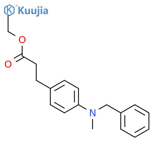 Benzenepropanoic acid, 4-[methyl(phenylmethyl)amino]-, ethyl ester structure