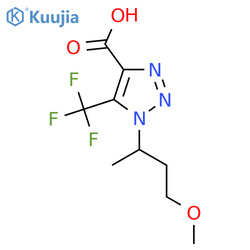 1-(4-methoxybutan-2-yl)-5-(trifluoromethyl)-1H-1,2,3-triazole-4-carboxylic acid structure