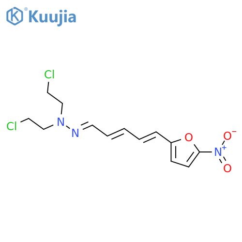 (2E)-1,1-bis(2-chloroethyl)-2-[(2E,4E)-5-(5-nitrofuran-2-yl)penta-2,4-dien-1-ylidene]hydrazine structure