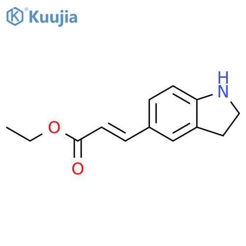 2-Propenoic acid, 3-(2,3-dihydro-1H-indol-5-yl)-, ethyl ester, (E)- structure