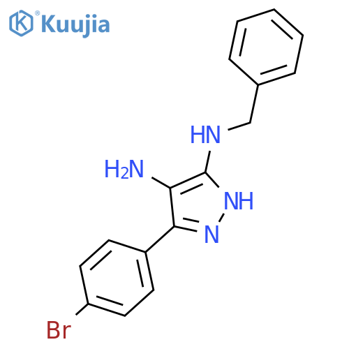 1H-Pyrazole-3,4-diamine, 5-(4-bromophenyl)-N3-(phenylmethyl)- structure