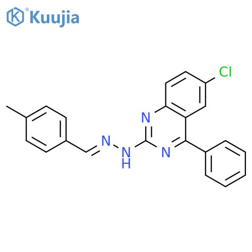 Benzaldehyde, 4-methyl-, (6-chloro-4-phenyl-2-quinazolinyl)hydrazone structure