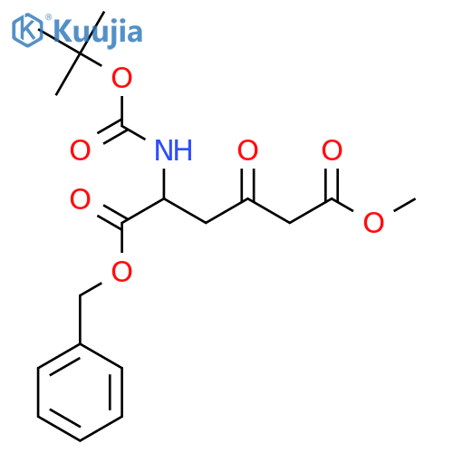 O1-benzyl O6-methyl (2R)-2-(tert-butoxycarbonylamino)-4-oxo-hexanedioate structure