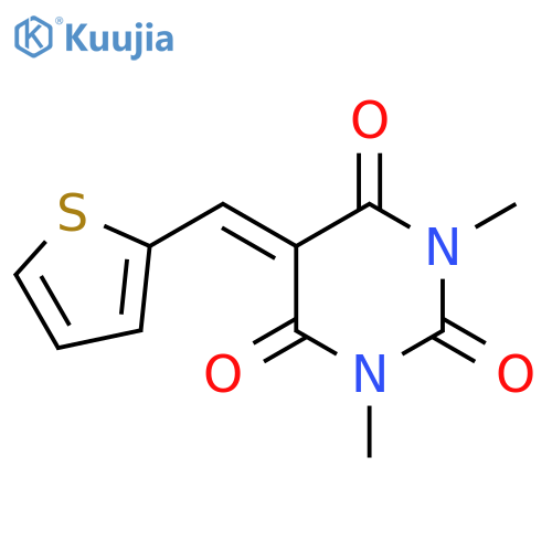 1,3-dimethyl-5-[(thiophen-2-yl)methylidene]-1,3-diazinane-2,4,6-trione structure