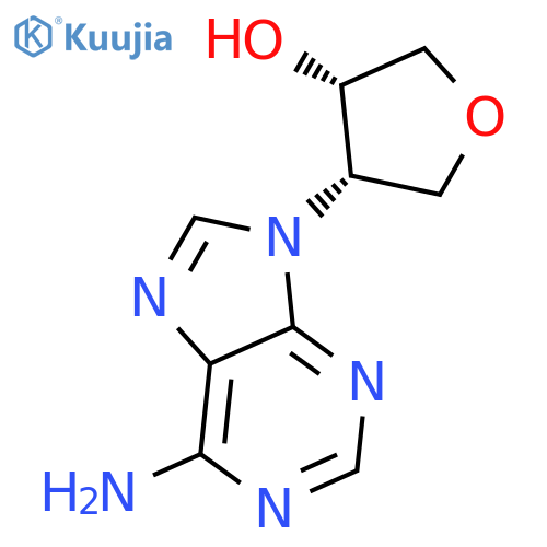 3-Furanol, 4-(6-amino-9H-purin-9-yl)tetrahydro-, cis- structure
