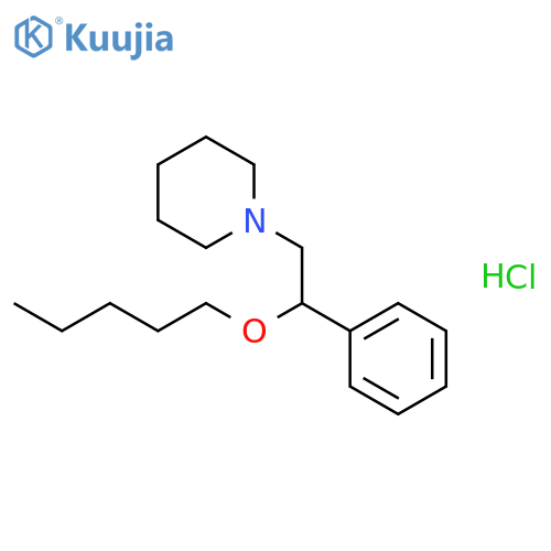Piperidine,1-[2-(pentyloxy)-2-phenylethyl]-, hydrochloride (1:1) structure