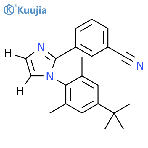 3-(1-(4-(tert-butyl)-2,6-dimethylphenyl)-1H-imidazol-2-yl)benzonitrile structure