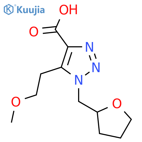 5-(2-methoxyethyl)-1-(oxolan-2-yl)methyl-1H-1,2,3-triazole-4-carboxylic acid structure