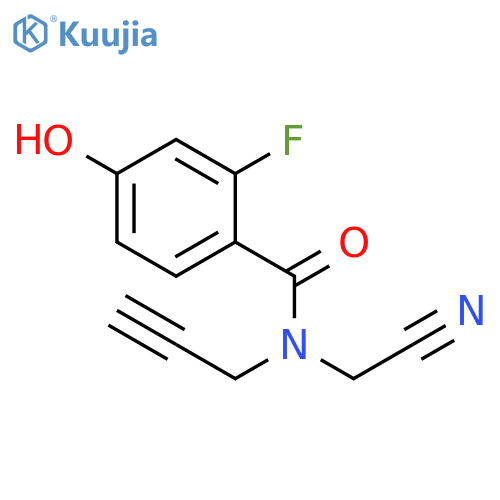 N-(Cyanomethyl)-2-fluoro-4-hydroxy-N-2-propyn-1-ylbenzamide structure
