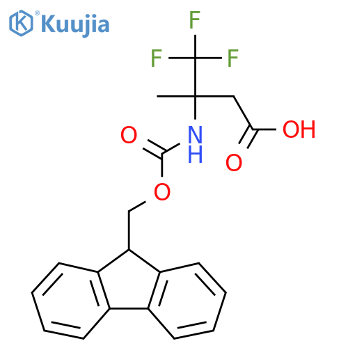 3-(9H-fluoren-9-ylmethoxycarbonylamino)-4,4,4-trifluoro-3-methylbutanoic acid structure