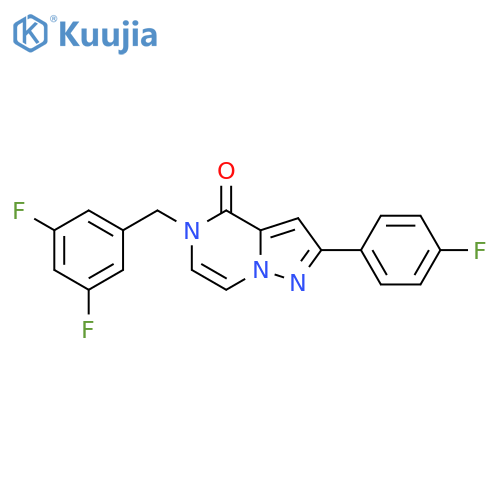 5-[(3,5-difluorophenyl)methyl]-2-(4-fluorophenyl)-4H,5H-pyrazolo[1,5-a]pyrazin-4-one structure