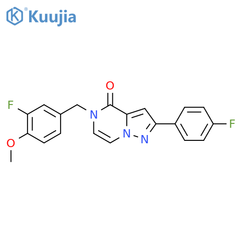 5-[(3-fluoro-4-methoxyphenyl)methyl]-2-(4-fluorophenyl)-4H,5H-pyrazolo[1,5-a]pyrazin-4-one structure