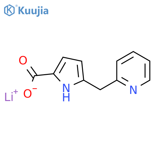 lithium(1+) ion 5-(pyridin-2-ylmethyl)-1H-pyrrole-2-carboxylate structure