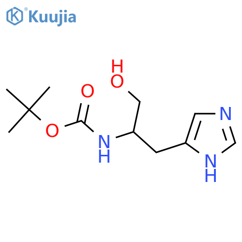 tert-butyl N-(2S)-1-hydroxy-3-(1H-imidazol-4-yl)propan-2-ylcarbamate structure