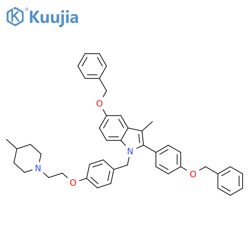 1H-Indole,3-methyl-1-[[4-[2-(4-methyl-1-piperidinyl)ethoxy]phenyl]methyl]-5-(phenylmethoxy)-2-[4-(phenylmethoxy)phenyl]- structure