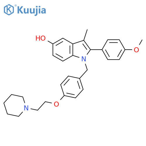 1H-Indol-5-ol,2-(4-methoxyphenyl)-3-methyl-1-[[4-[2-(1-piperidinyl)ethoxy]phenyl]methyl]- structure
