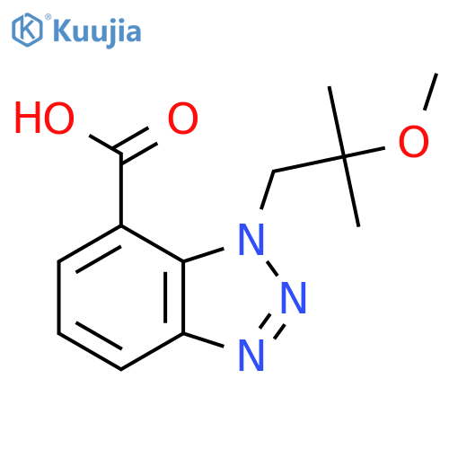 1-(2-methoxy-2-methylpropyl)-1H-1,2,3-benzotriazole-7-carboxylic acid structure