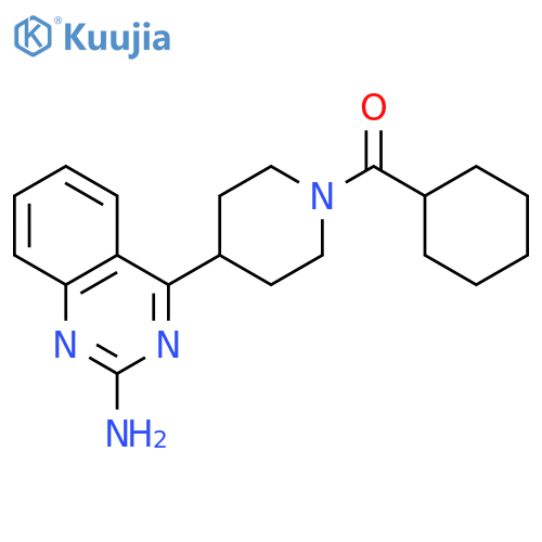 Piperidine, 4-(2-amino-4-quinazolinyl)-1-(cyclohexylcarbonyl)- structure