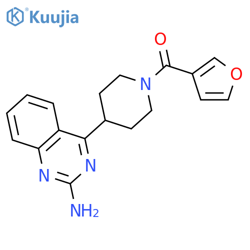 Piperidine, 4-(2-amino-4-quinazolinyl)-1-(3-furanylcarbonyl)- structure
