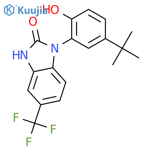 2H-Benzimidazol-2-one, 1-[5-(1,1-dimethylethyl)-2-hydroxyphenyl]-1,3-dihydro-5-(trifluoromethyl)- structure