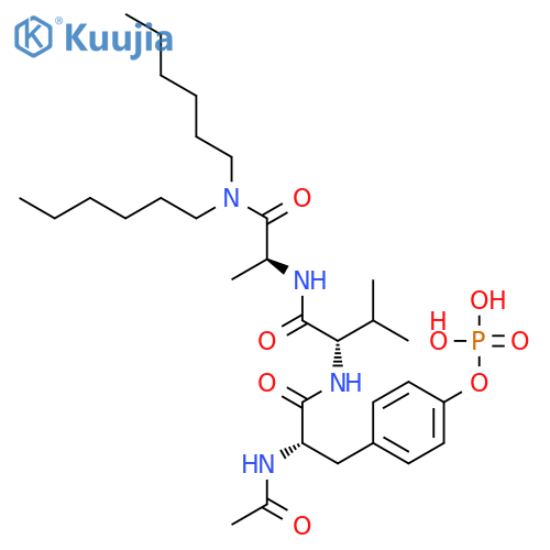 L-Alaninamide, N-acetyl-O-phosphono-L-tyrosyl-L-valyl-N,N-dihexyl- structure