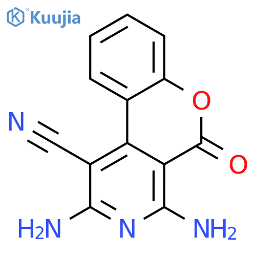 5H-[1]BENZOPYRANO[3,4-C]PYRIDINE-1-CARBONITRILE, 2,4-DIAMINO-5-OXO- structure