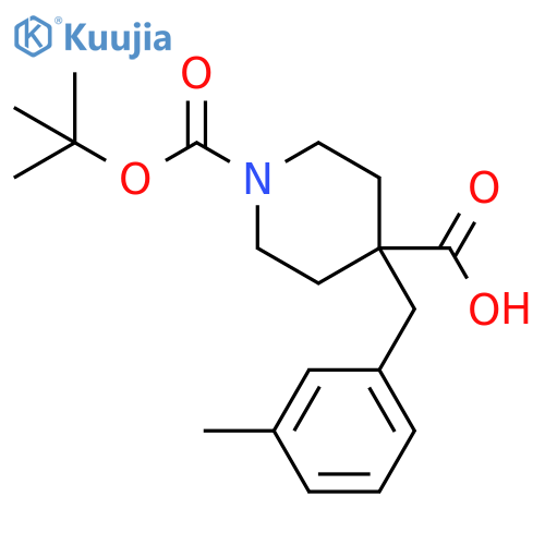 1-BOC-4-[(3-METHYLPHENYL)METHYL]-4-PIPERIDINECARBOXYLIC ACID structure