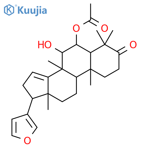 (5alpha,6alpha,7alpha,8xi,13alpha,17alpha)-17-(furan-3-yl)-7-hydroxy-4,4,8-trimethyl-3-oxoandrost-14-en-6-yl acetate structure