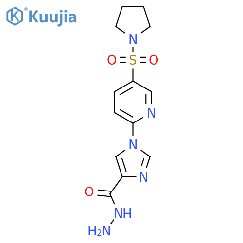 1-[5-(pyrrolidin-1-ylsulfonyl)pyridin-2-yl]-1H-imidazole-4-carbohydrazide structure