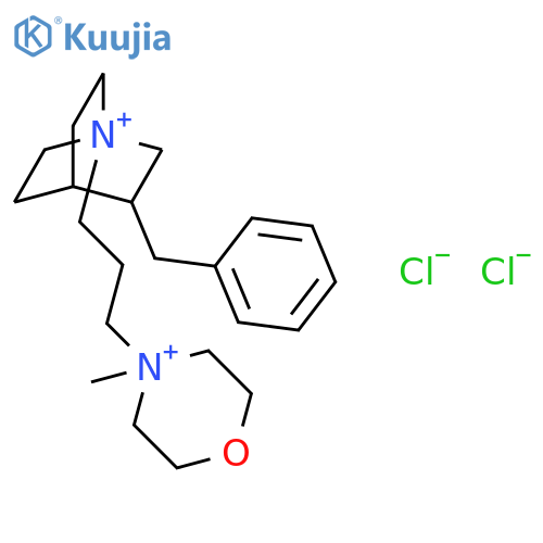 1-Azoniabicyclo[2.2.2]octane,1-[3-(4-methylmorpholinium-4-yl)propyl]-3-(phenylmethyl)-, chloride (1:2) structure