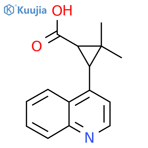 2,2-dimethyl-3-(quinolin-4-yl)cyclopropane-1-carboxylic acid structure