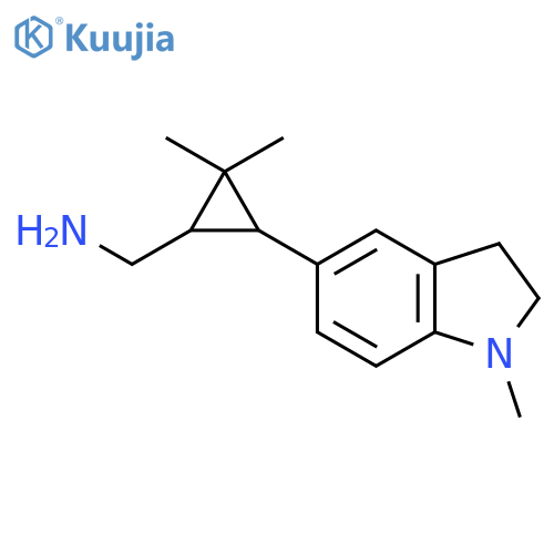 2,2-dimethyl-3-(1-methyl-2,3-dihydro-1H-indol-5-yl)cyclopropylmethanamine structure