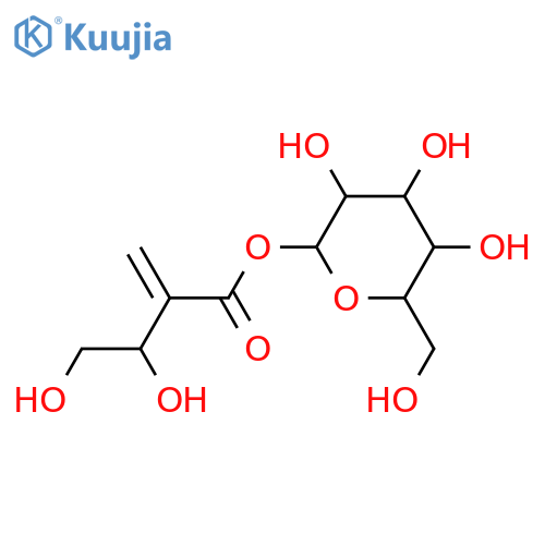 1-O-(3,4-dihydroxy-2-methylidenebutanoyl)-beta-D-glucopyranose structure