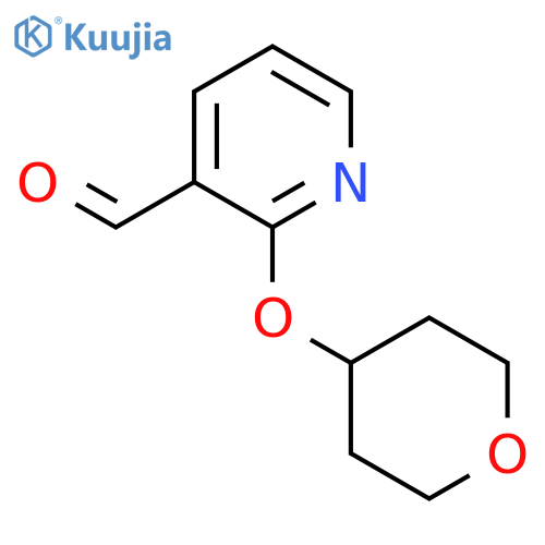 2-(Tetrahydro-2H-pyran-4-yl)oxy-3-pyridinecarboxaldehyde structure