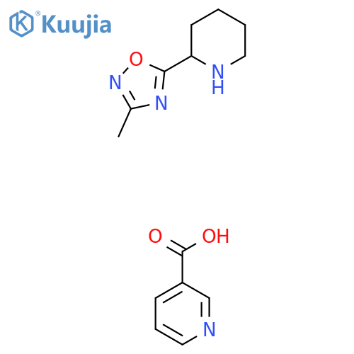 Nicotinic acid-2-(3-methyl-1,2,4-oxadiazol-5-yl)piperidine (1:1) structure