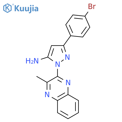 1H-Pyrazol-5-amine, 3-(4-bromophenyl)-1-(3-methyl-2-quinoxalinyl)- structure