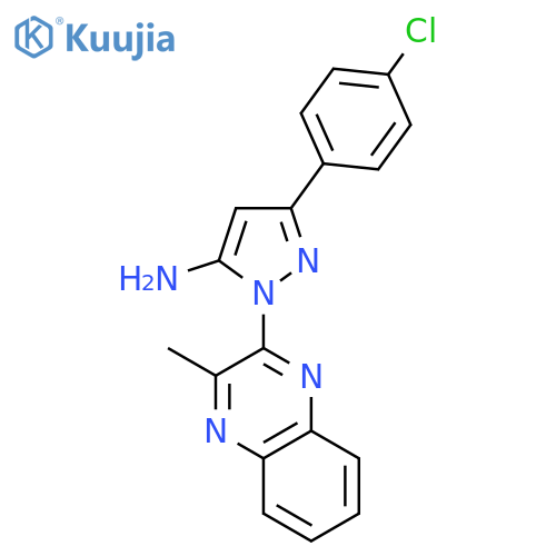 1H-Pyrazol-5-amine, 3-(4-chlorophenyl)-1-(3-methyl-2-quinoxalinyl)- structure
