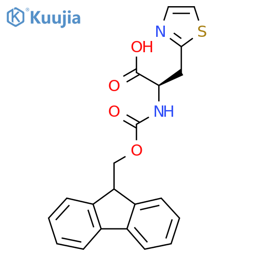 (2R)-2-({(9H-fluoren-9-yl)methoxycarbonyl}amino)-3-(1,3-thiazol-2-yl)propanoic acid structure
