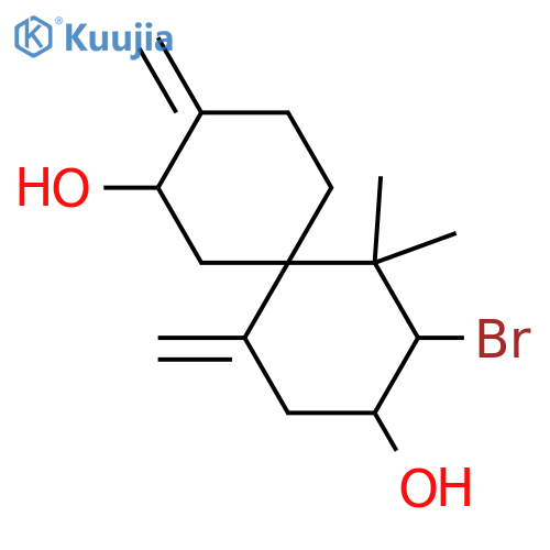 10-Bromo-3(15),7(14)-chamigradiene-2,9-diol; (2S,6S,9S,10S)-form structure
