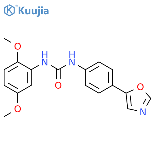 Urea, N-(2,5-dimethoxyphenyl)-N'-[4-(5-oxazolyl)phenyl]- structure