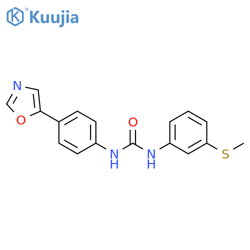 Urea, N-[3-(methylthio)phenyl]-N'-[4-(5-oxazolyl)phenyl]- structure