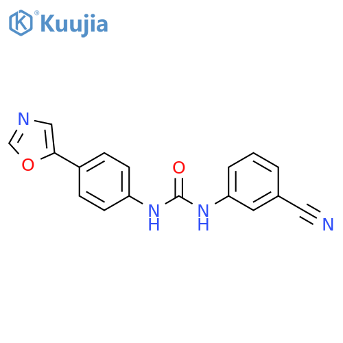 Urea, N-(3-cyanophenyl)-N'-[4-(5-oxazolyl)phenyl]- structure