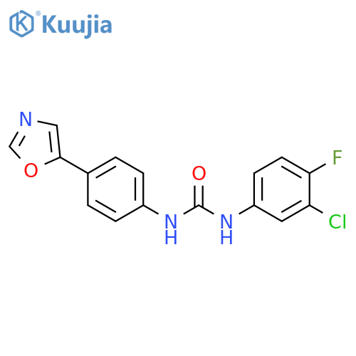 Urea, N-(3-chloro-4-fluorophenyl)-N'-[4-(5-oxazolyl)phenyl]- structure
