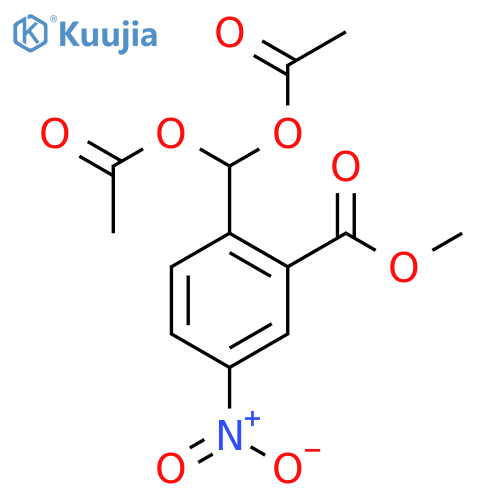 Benzoic acid, 2-[bis(acetyloxy)methyl]-5-nitro-, methyl ester structure