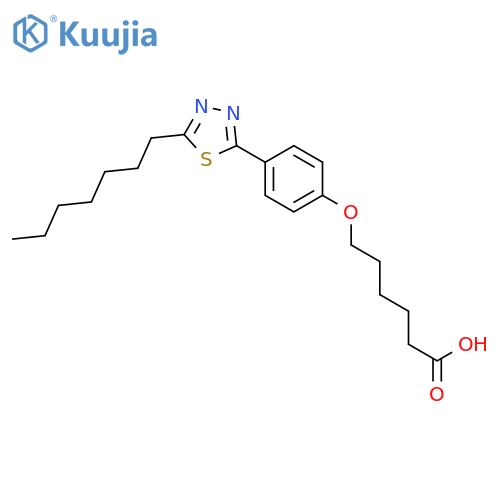 Hexanoic acid, 6-[4-(5-heptyl-1,3,4-thiadiazol-2-yl)phenoxy]- structure