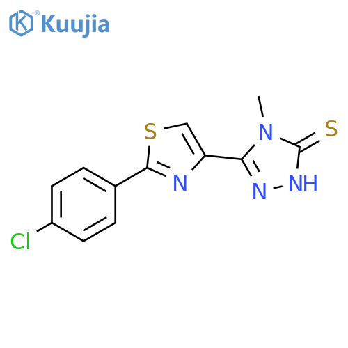 5-2-(4-Chlorophenyl)-1,3-thiazol-4-yl-4-methyl-4H-1,2,4-triazole-3-thiol structure
