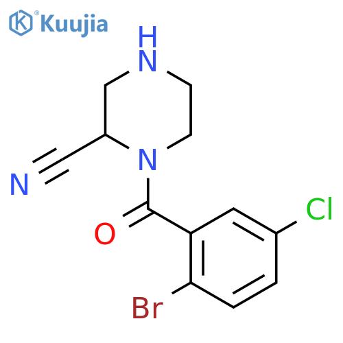 1-(2-Bromo-5-chlorobenzoyl)piperazine-2-carbonitrile structure
