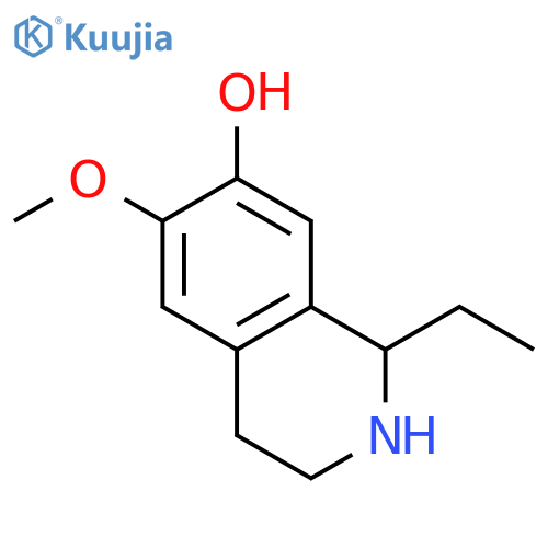 7-Isoquinolinol,1-ethyl-1,2,3,4-tetrahydro-6-methoxy-, hydrochloride (1:1) structure