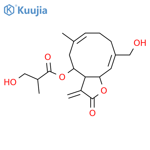 [(3ar,4s,6e,10z,11ar)-10-(hydroxymethyl)-6-methyl-3-methylidene-2-oxo-3a,4,5,8,9,11a-hexahydrocyclodeca[b]furan-4-yl] 3-hydroxy-2-methylpropanoate structure